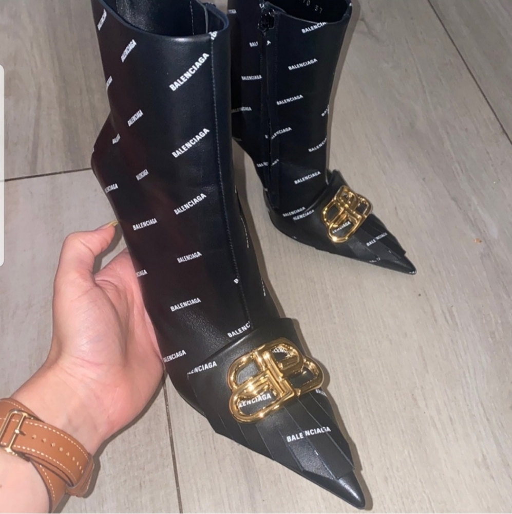 Balenciaga Fringe Knife BB Leather Bootie - Picture 2 of 10